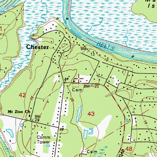 Topographic Map of Chester Missionary Church, FL