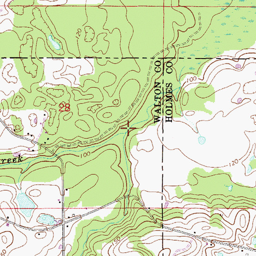 Topographic Map of Chestnut Creek, FL