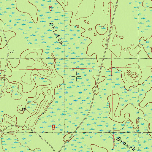 Topographic Map of Chicken Branch, FL