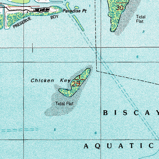 Topographic Map of Chicken Key, FL