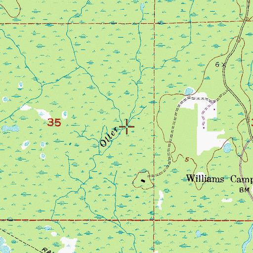Topographic Map of Chicken Slough, FL