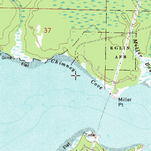 Topographic Map of Chimney Cove, FL