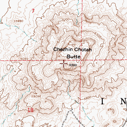 Topographic Map of Chezhin Chotah Butte, AZ