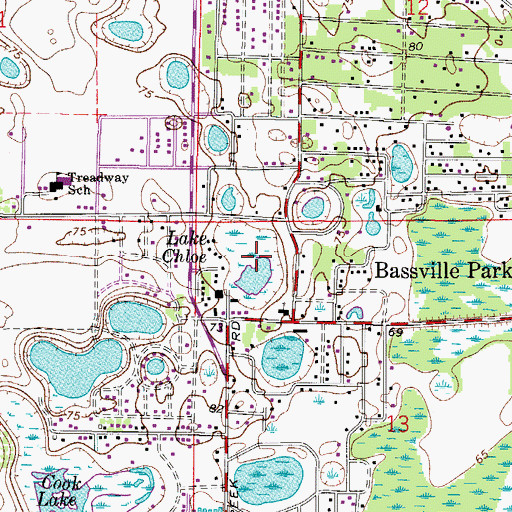 Topographic Map of Lake Chloe, FL