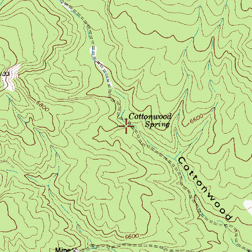 Topographic Map of Cottonwood Spring, AZ