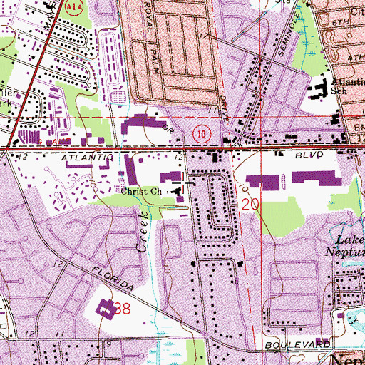 Topographic Map of Christ Church, FL