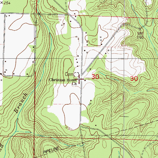 Topographic Map of Christian Home Church, FL