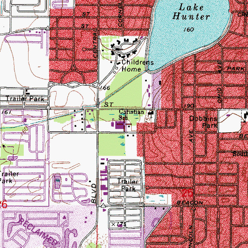 Topographic Map of Christian School, FL