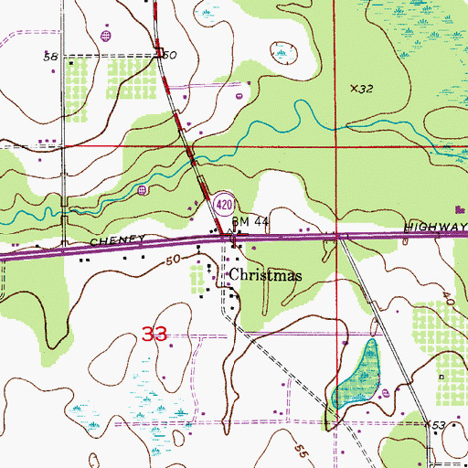 Topographic Map of Christmas, FL