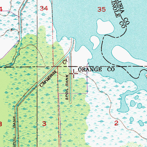 Topographic Map of Christmas Creek, FL