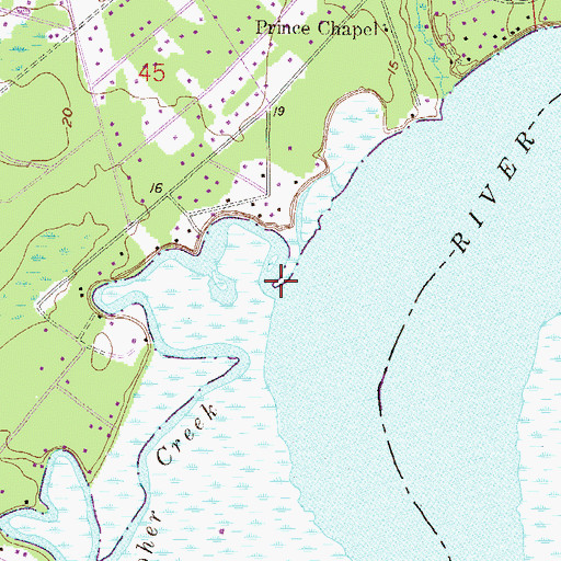 Topographic Map of Christopher Creek, FL