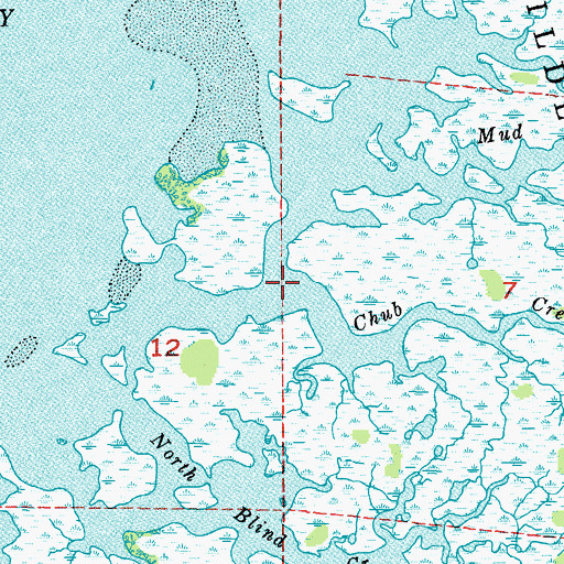 Topographic Map of Chub Creek, FL