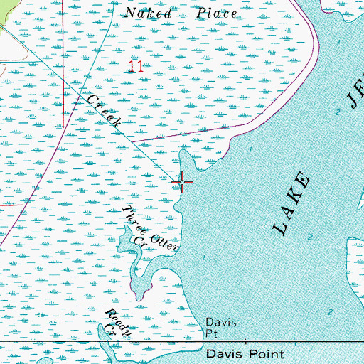 Topographic Map of Chub Creek, FL