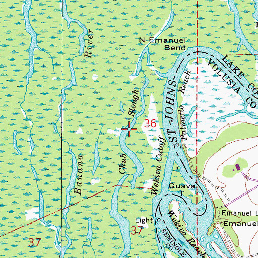Topographic Map of Chub Slough, FL