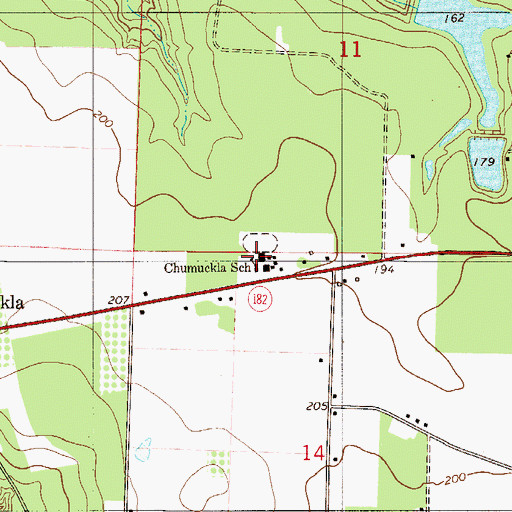 Topographic Map of Chumuckla School, FL