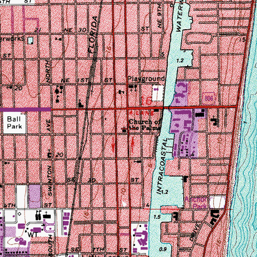 Topographic Map of Church of the Palms, FL