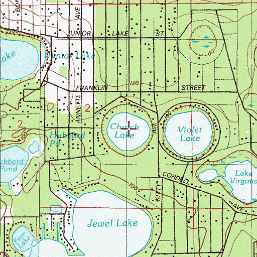 Topographic Map of Church Lake, FL
