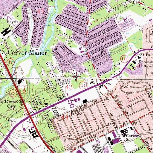 Topographic Map of Church of Crucifixion, FL