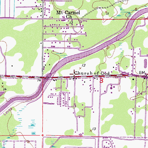 Topographic Map of Church of God, FL