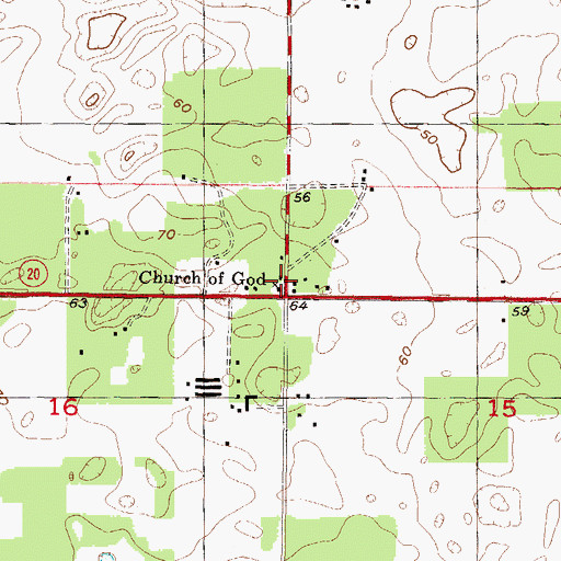 Topographic Map of Church of God, FL