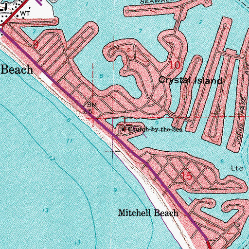 Topographic Map of Church by the Sea, FL