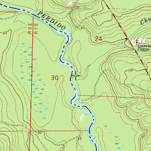 Topographic Map of Churchhouse Branch, FL