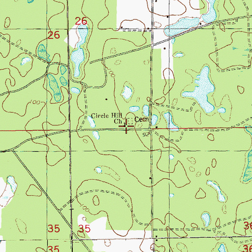 Topographic Map of Circle Hill Church, FL