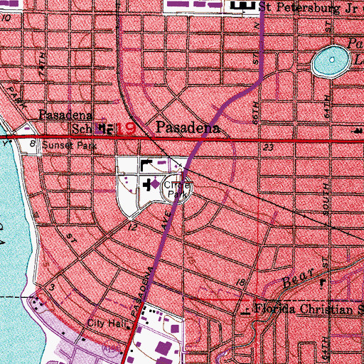 Topographic Map of Circle Park, FL