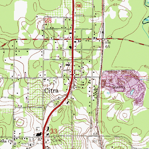 Topographic Map of Citra, FL