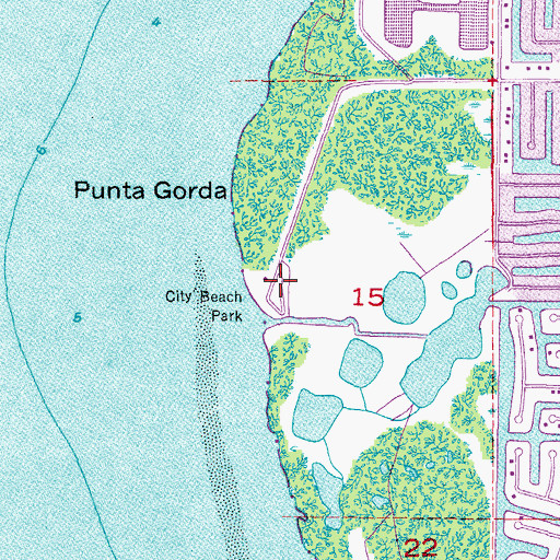 Topographic Map of City Beach Park, FL
