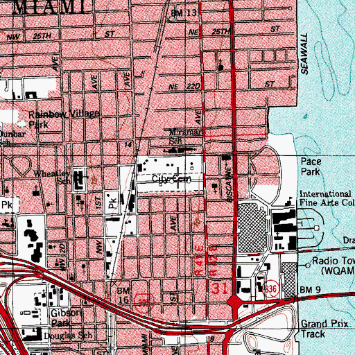 Topographic Map of City Cemetery, FL