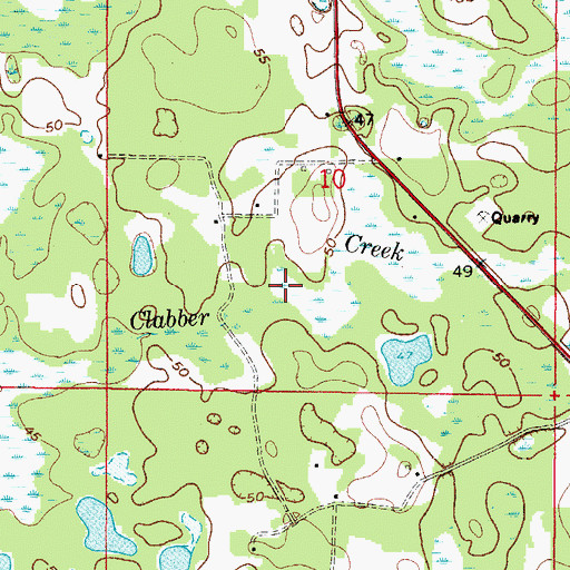 Topographic Map of Clabber Creek, FL