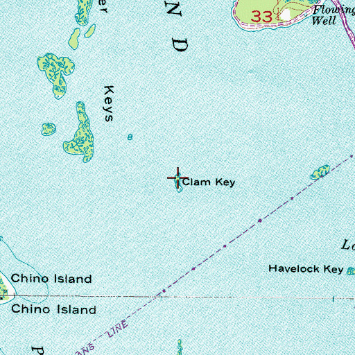 Topographic Map of Clam Key, FL