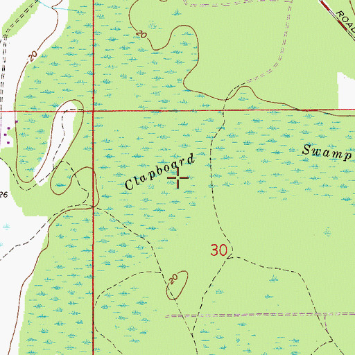 Topographic Map of Clapboard Swamp, FL