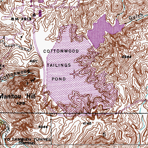 Topographic Map of Cottonwood Tailings Pond, AZ