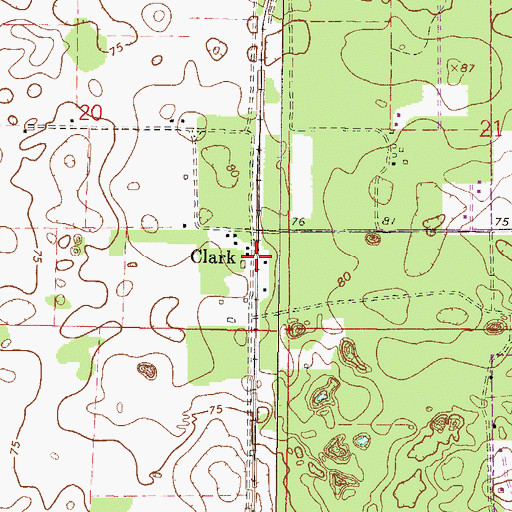 Topographic Map of Clark, FL