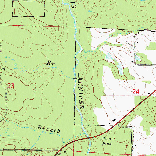 Topographic Map of Clark Branch, FL