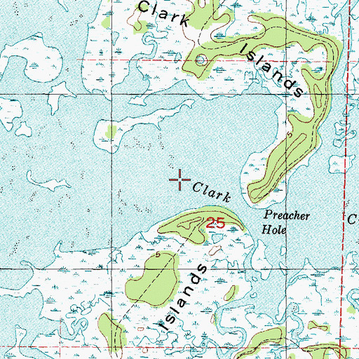 Topographic Map of Clark Creek, FL