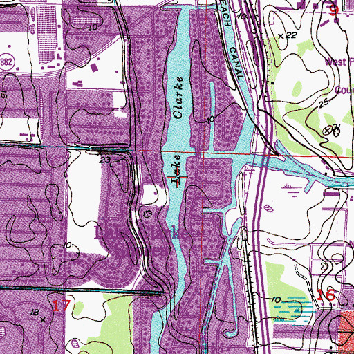 Topographic Map of Lake Clarke, FL
