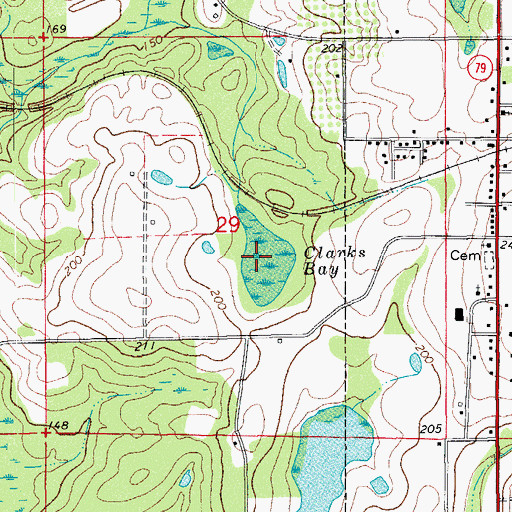 Topographic Map of Clarks Bay, FL