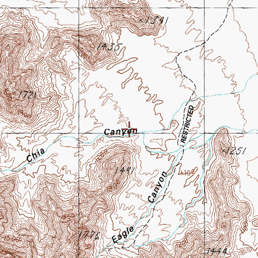 Topographic Map of Chia Canyon, AZ