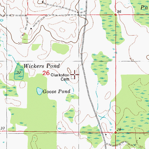 Topographic Map of Clarkston Cemetery, FL