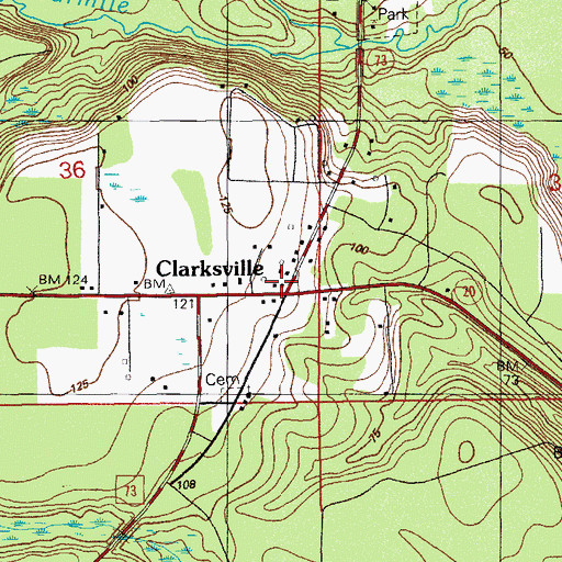 Topographic Map of Clarksville, FL