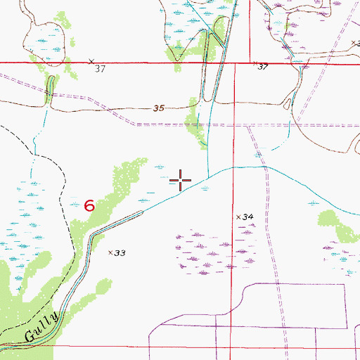 Topographic Map of Clay Gully, FL