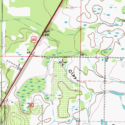 Topographic Map of Clay Gully, FL