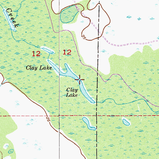 Topographic Map of Clay Lake, FL
