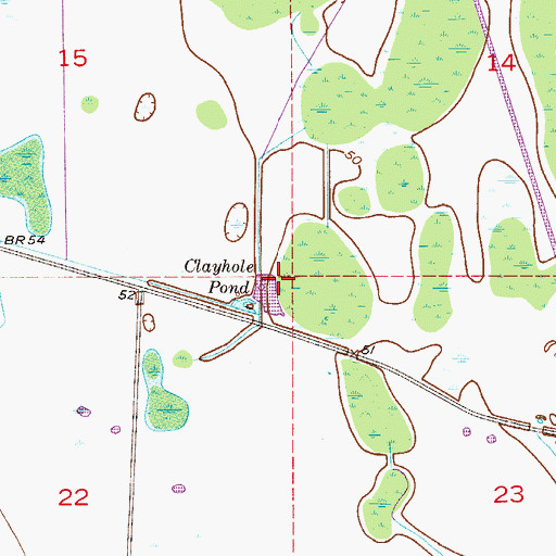 Topographic Map of Clayhole Pond, FL