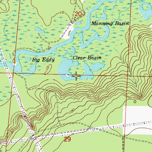 Topographic Map of Clear Basin, FL