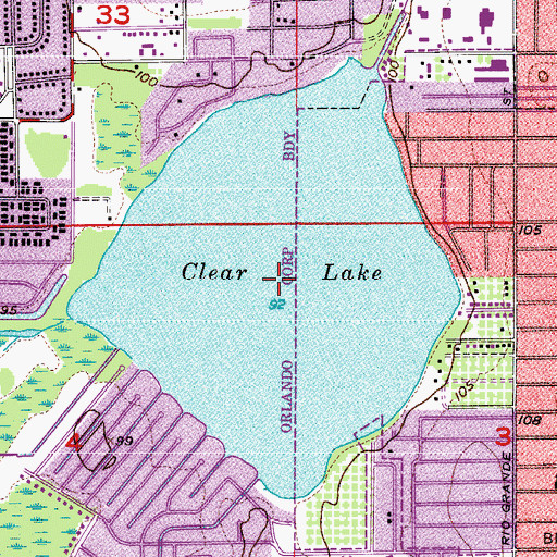 Topographic Map of Clear Lake, FL