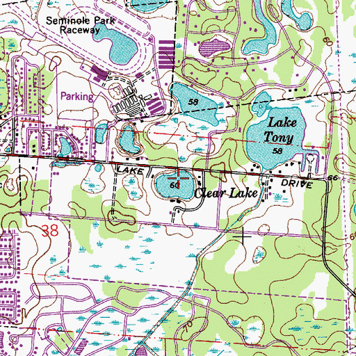 Topographic Map of Clear Lake, FL